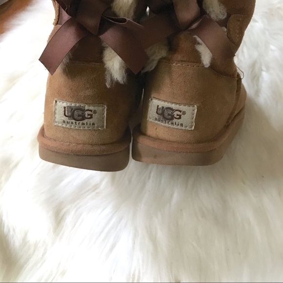 Ugg Bailey Bow Tall 2 Boots Suede Sheepskin - Picture 6 of 8